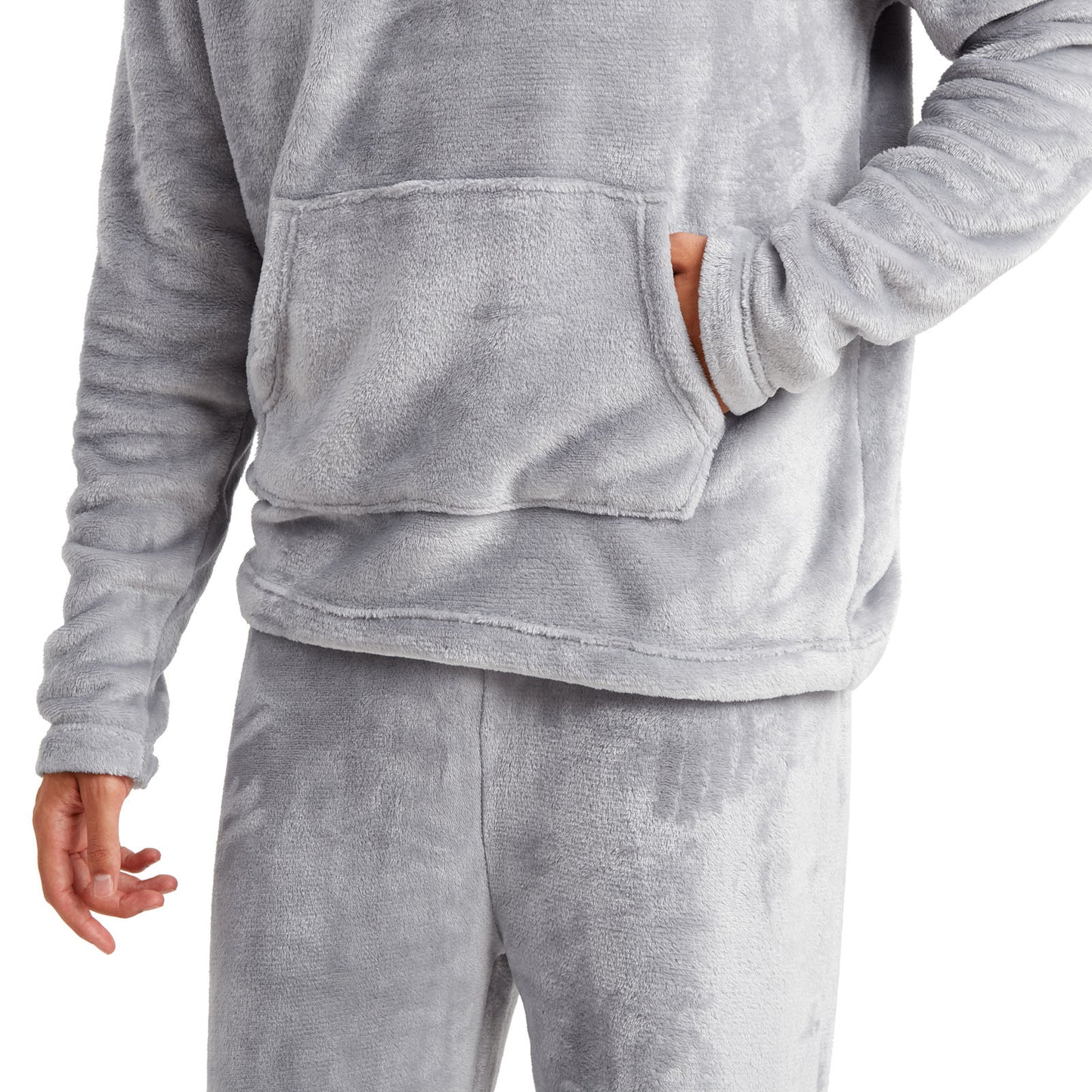 Snuggaroo Men's Soft Fleece Hooded PJs – Cozy Loungewear Set with Pyjama Bottoms and Top