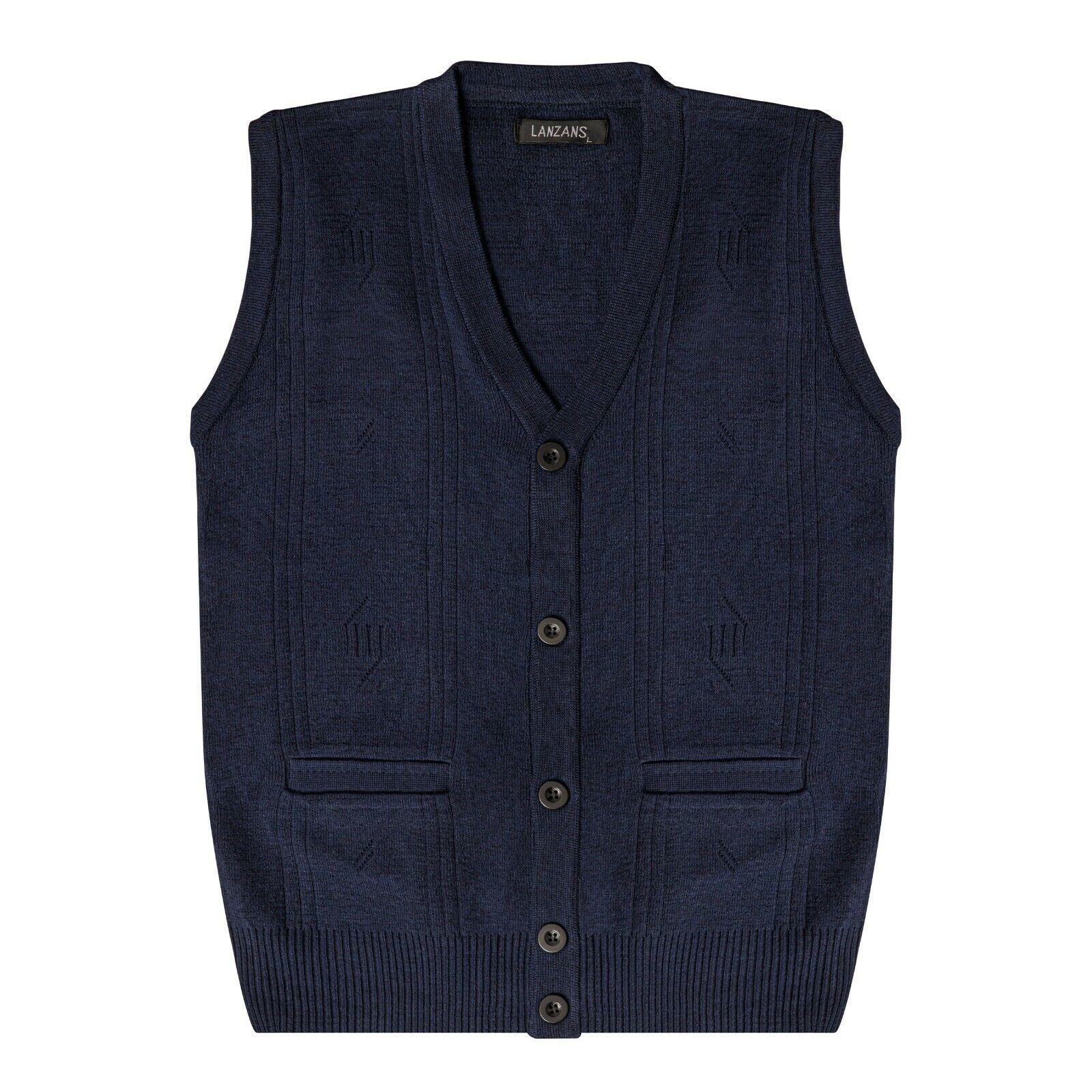 Effortless Style & Comfort – Men's Sleeveless V-Neck Button-Up Sweater Vest | Perfect for Layering & Casual Elegance!