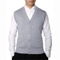 Effortless Style & Comfort – Men's Sleeveless V-Neck Button-Up Sweater Vest | Perfect for Layering & Casual Elegance!