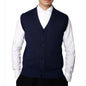 Effortless Style & Comfort – Men's Sleeveless V-Neck Button-Up Sweater Vest | Perfect for Layering & Casual Elegance!