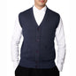 Effortless Style & Comfort – Men's Sleeveless V-Neck Button-Up Sweater Vest | Perfect for Layering & Casual Elegance!