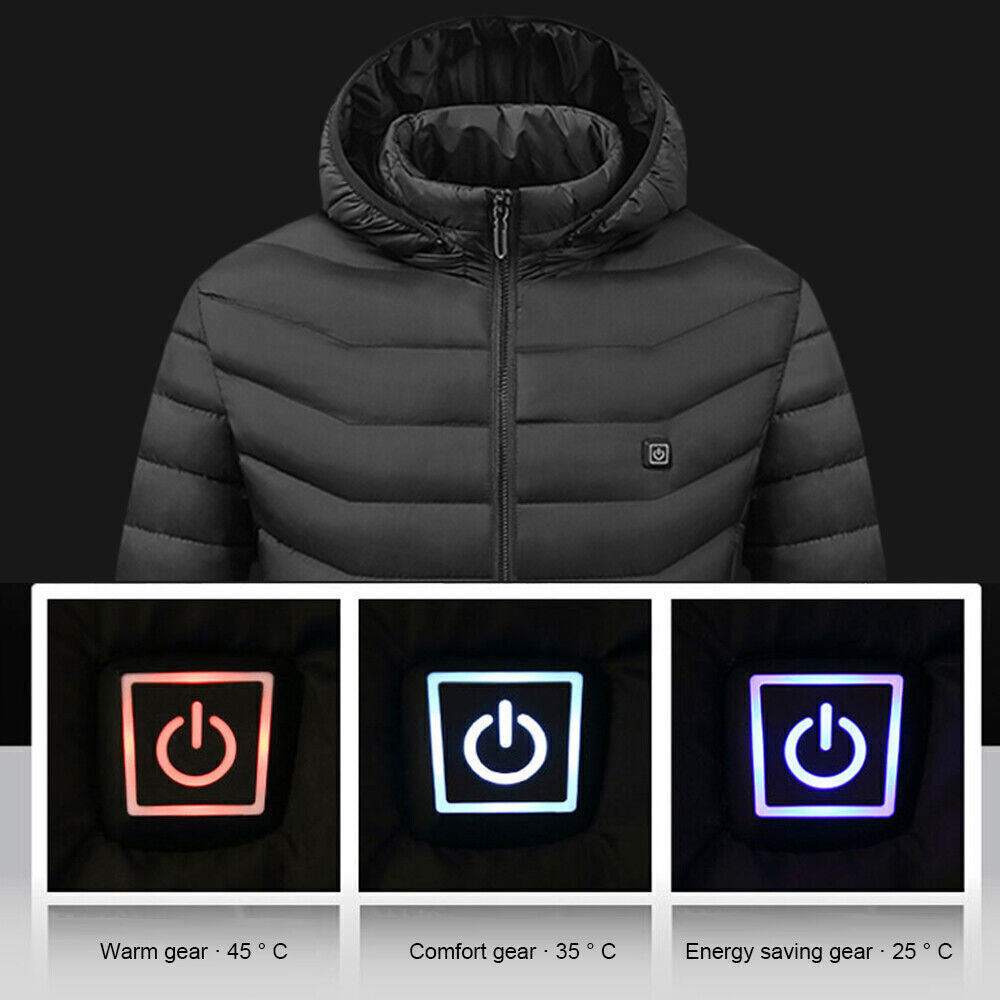 USB Heated Jacket for Men & Women – Electric Winter Coat with Heating Pads & Body Warmer