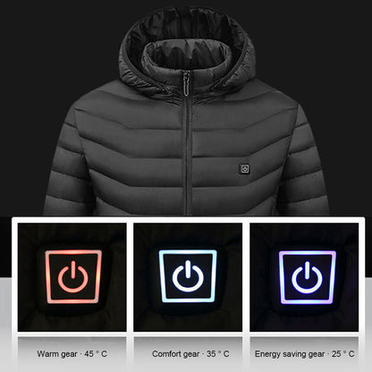 USB Heated Jacket for Men & Women – Electric Winter Coat with Heating Pads & Body Warmer