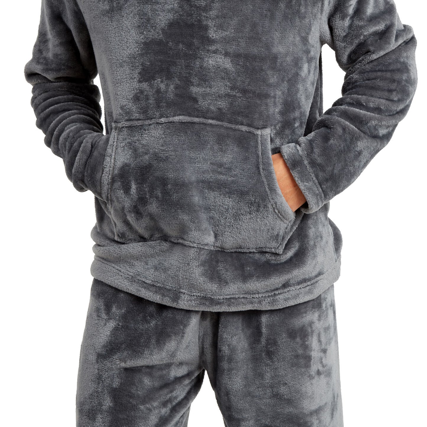 Snuggaroo Men's Soft Fleece Hooded PJs – Cozy Loungewear Set with Pyjama Bottoms and Top