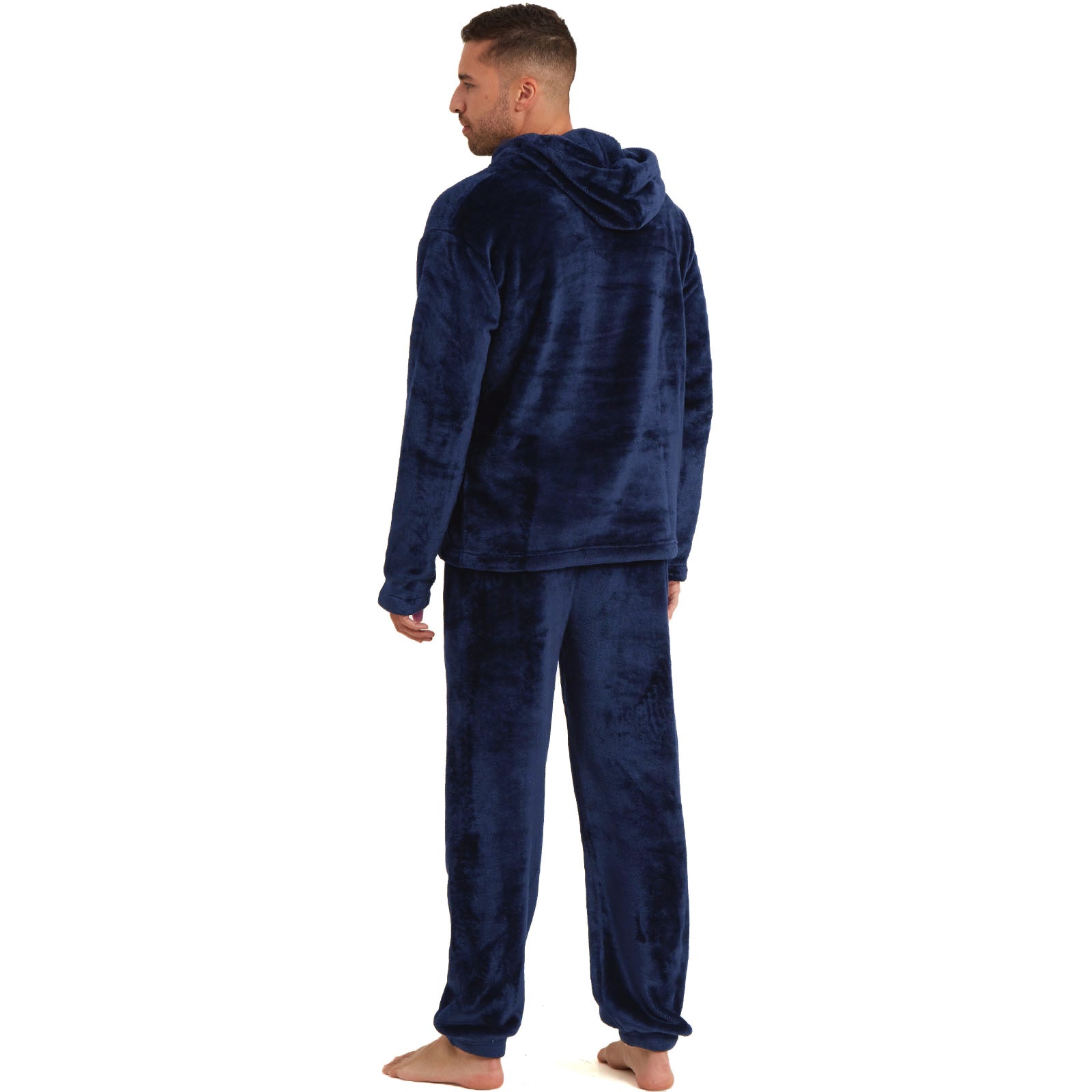 Snuggaroo Men's Soft Fleece Hooded PJs – Cozy Loungewear Set with Pyjama Bottoms and Top