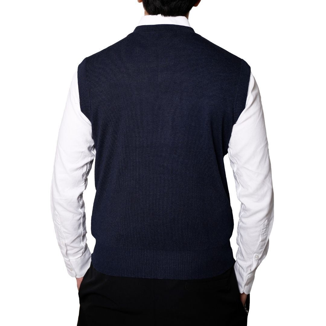 Effortless Style & Comfort – Men's Sleeveless V-Neck Button-Up Sweater Vest | Perfect for Layering & Casual Elegance!