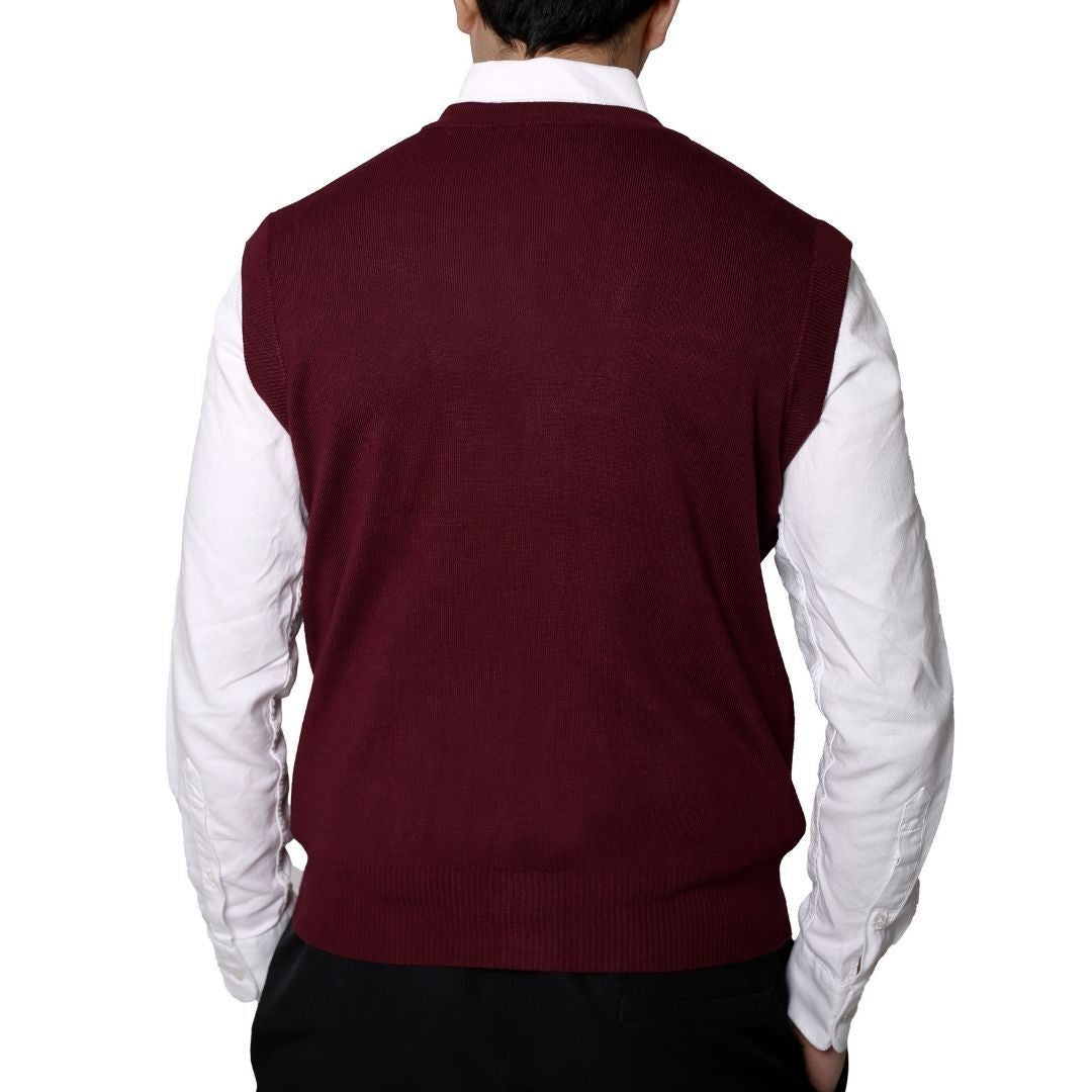 Effortless Style & Comfort – Men's Sleeveless V-Neck Button-Up Sweater Vest | Perfect for Layering & Casual Elegance!