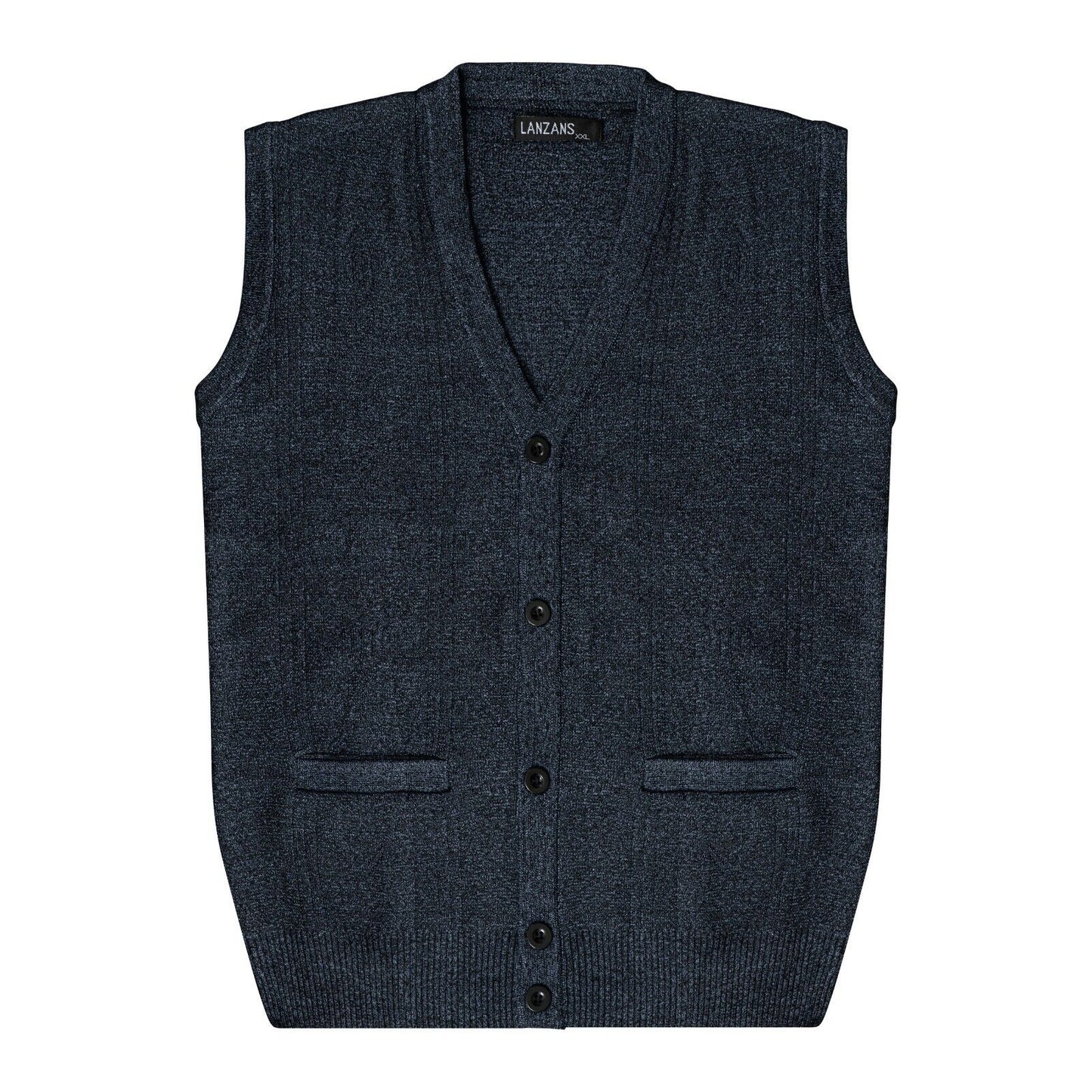 Effortless Style & Comfort – Men's Sleeveless V-Neck Button-Up Sweater Vest | Perfect for Layering & Casual Elegance!