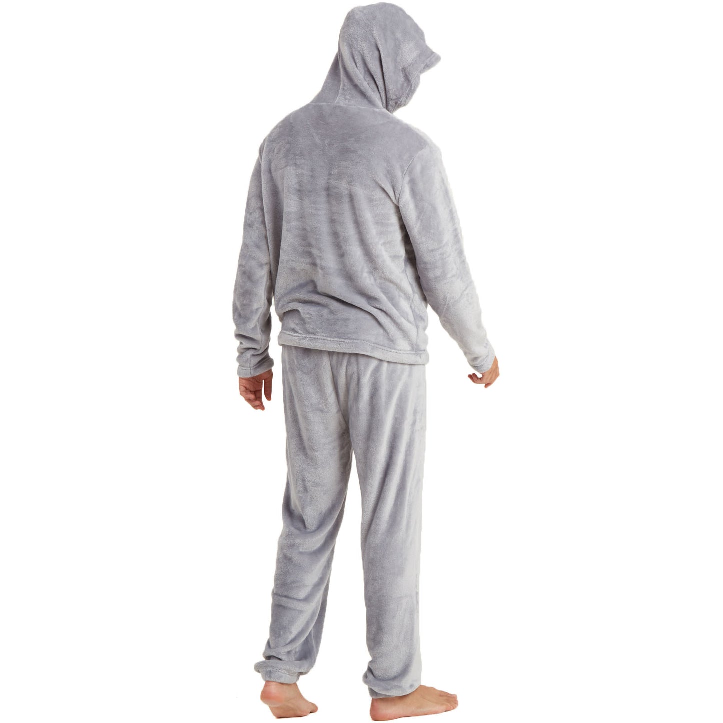 Snuggaroo Men's Soft Fleece Hooded PJs – Cozy Loungewear Set with Pyjama Bottoms and Top