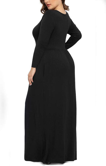 Flattering Plus Size Maxi Dress – Elegant & Comfortable Casual Long Dress for Curvy Women (XL-6XL)