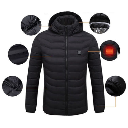 USB Heated Jacket for Men & Women – Electric Winter Coat with Heating Pads & Body Warmer