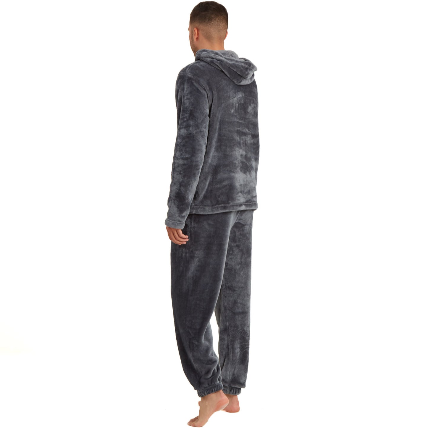 Snuggaroo Men's Soft Fleece Hooded PJs – Cozy Loungewear Set with Pyjama Bottoms and Top